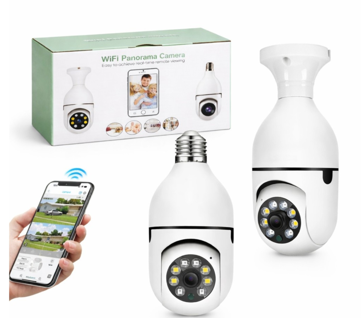 Camera supraveghere WiFi 8177HJ tip bec cu soclu E27 vedere nocturna