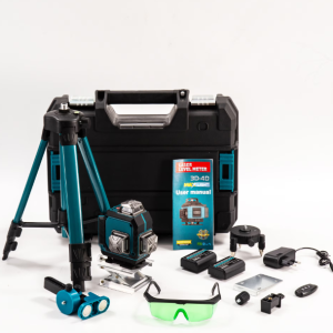 5/bax-Nivela Laser Profesionala 4D 16 Linii Verde 360° MAXLIGHT, Autonivelare Automata, Trepied Reglabil, Baza Rotativa 360°, Telecomanda, 2 Acumulatori, Suport Magnetic, Ochelari Protectie, Manusi de Lucru, Valiza Transport, pentru Constructii si Amenajari Int