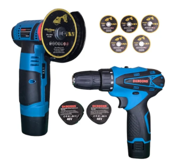 20/bax-Set OKBOONS Flex Profesional 10.000 RPM + Bormasina 48V, 2 Baterii Li-ion si Accesorii