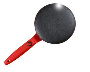 24/bax-Tigaie electrica pentru clatite, NECO, 650W, Acoperire antiaderenta, Rosu