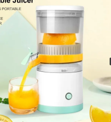 30/bax-Storcator de citrice electric, plastic, portabil, incarcare USB-C, 45W, alb/verde