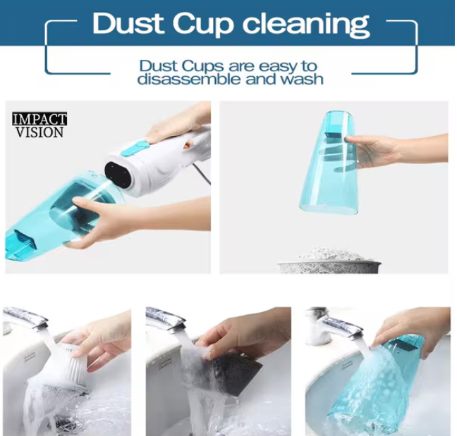 12/bax-Aspirator vertical, Filtru lavabil HEPA, 600W, Alb, Albastru - imagine 3