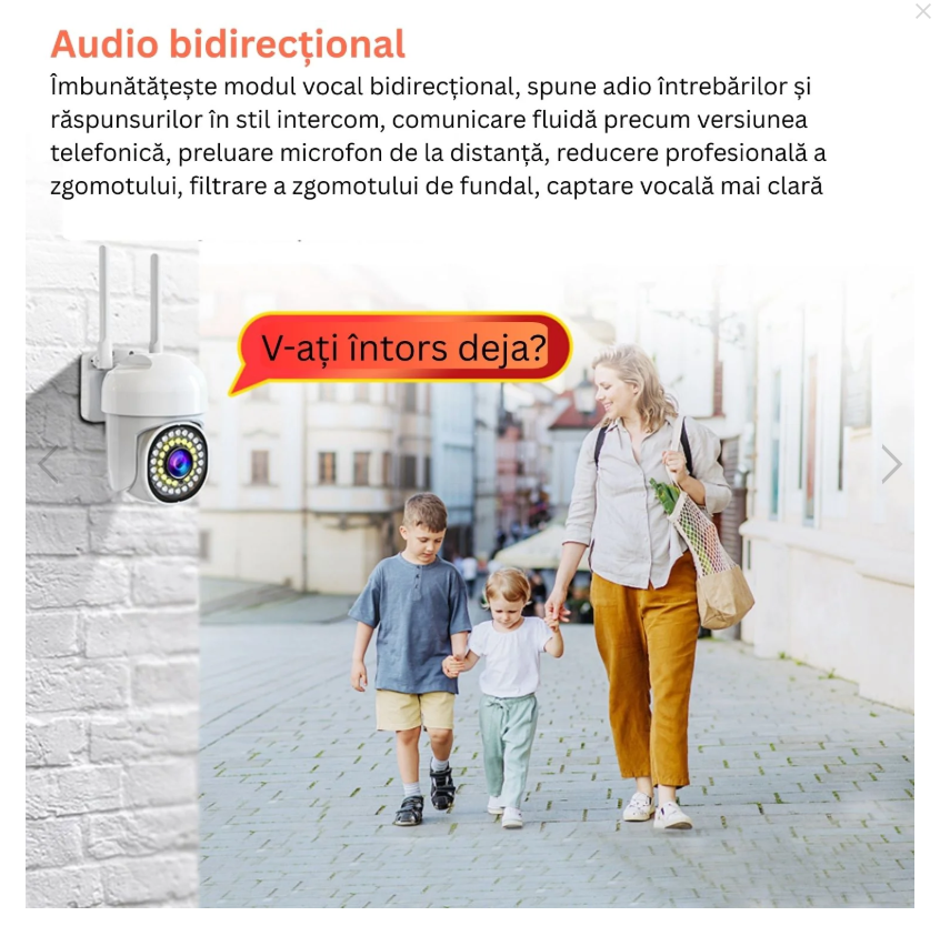 80/bax-Camera de supraveghere WiFi pentru exterior, HD panoramica, vedere nocturna, audio bidirectional, rezistenta la apa, 2MP sau 3MP - imagine 3