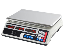 5/bax-Cantar Electronic Precizie EDAR Pentru Magazine, Piata, Comercial, 40 Kg, Digital, Functie TARE, Display Luminat, Platforma Metalica, Alb