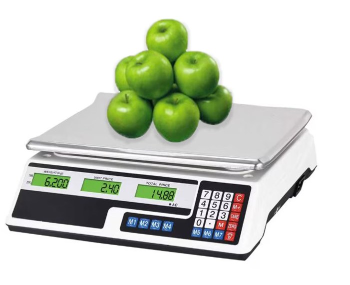 5/bax-Cantar Electronic Precizie EDAR Pentru Magazine, Piata, Comercial, 40 Kg, Digital, Functie TARE, Display Luminat, Platforma Metalica, Alb - imagine 2