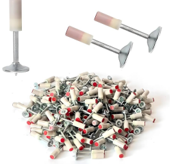 10000/bax-Set 100 Buc Cuie Pentru Pistol Profesionale SUPER TRENDS®, cu Autopropulsare, Model Ciuperca, 7.2 mm, Argintiu-Alb