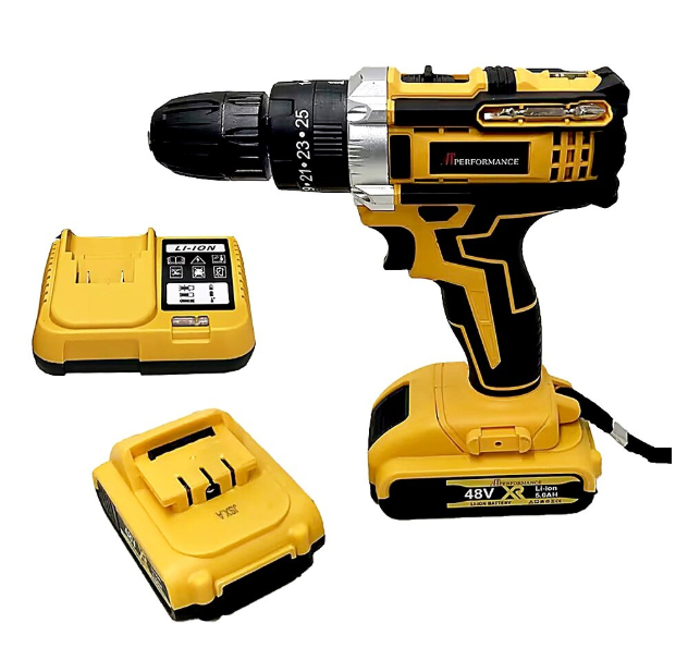 10/bax-Trusa Bormasina cu Percutie, Autofiletanta, Portabila cu 30 Accesorii, 2 Acumulatori 36V, Cutie Transport Inclusa, Negru-Galben - imagine 4