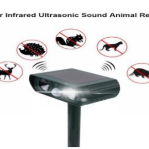 108/bax-Repelent ultrasonic solar pentru animale, 110,8M, portabil, rezistent la intemperii