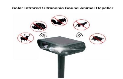 108/bax-Repelent ultrasonic solar pentru animale, 110,8M, portabil, rezistent la intemperii