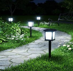 72/bax-Set 2 Lampi Solare Exterioare LED, Design Modern, Culoare Neagra, 13.5x48cm
