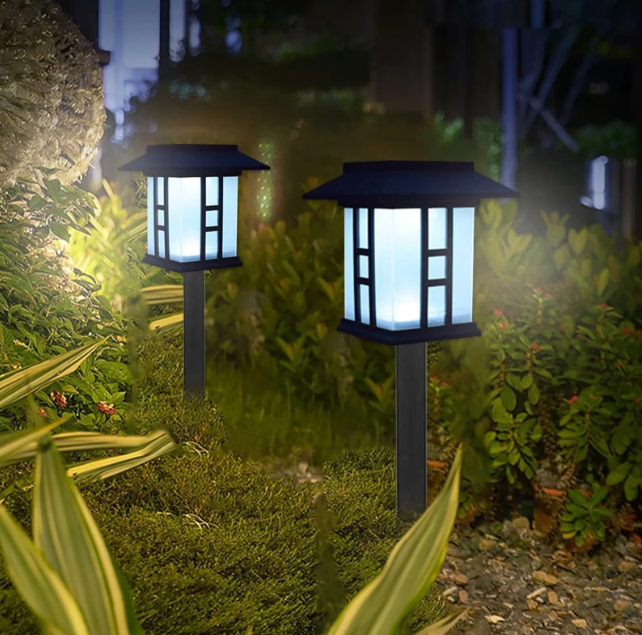 72/bax-Set 2 Lampi Solare Exterioare LED, Design Modern, Culoare Neagra, 13.5x48cm - imagine 2