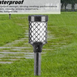 96/bax-Lampa solara LED pentru gradina, 37cm, lumina calda, impermeabila, set de 2 bucati