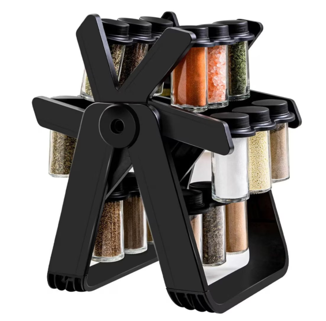 12/bax-Organizator condimente, rotativ 360°, economiseste spatiul, design elegant si functional, set cu 18 borcane, 29 × 21 × 25 cm - FERRISPICE - imagine 3