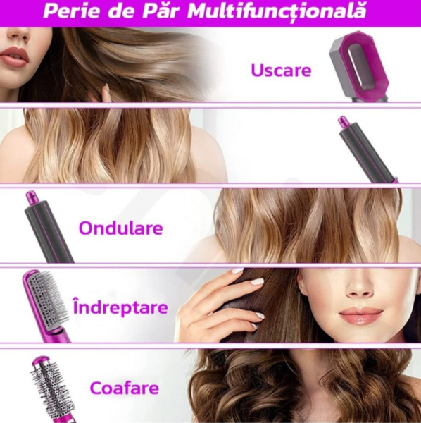 30/bax-Perie de Par si Uscator, 5 in 1, Multifunctionala, Creponare, Ondulare, Indreptare, Ceramica, 210 C, 22 x 4.5 cm - imagine 3