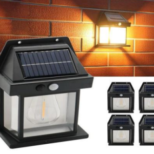 80/bax-Lampă solară de exterior, tip felinar, LED, IP65 impermeabil