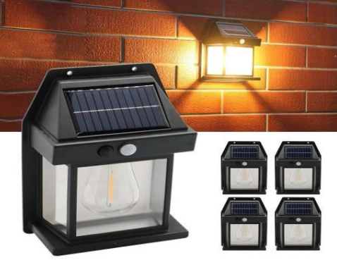 80/bax-Lampă solară de exterior, tip felinar, LED, IP65 impermeabil