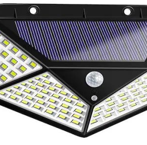 100/bax-Lampa solara 100 LED COB, cu senzor de miscare si amurg, impermeabila, incarcare solara, luminozitate 600LM, 3 moduri de iluminare, usor de instalat