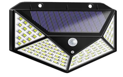 100/bax-Lampa solara 100 LED COB, cu senzor de miscare si amurg, impermeabila, incarcare solara, luminozitate 600LM, 3 moduri de iluminare, usor de instalat