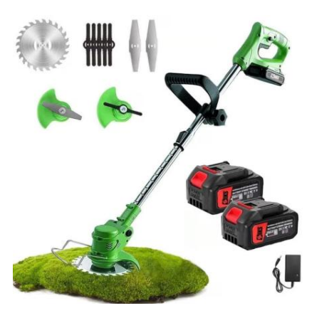 10/bax-Motocoasa Electrica SIKS Cu Acumulator, Fara Fir, Cu Disc, 2 Acumulatori Inclusi, 18000 RPM, Autonomie Mare, 3 Tipuri De Lame De Taiere, Brat Ajustabil, 7 Accesorii Interschimbabile, Din ABS Si Metal, Verde