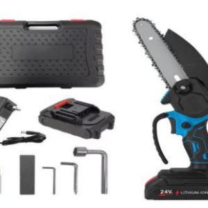 10/bax-Mini fierastrau electric fara fir, cu lant 6 inch si 2 acumulatori 2000mah, 48V