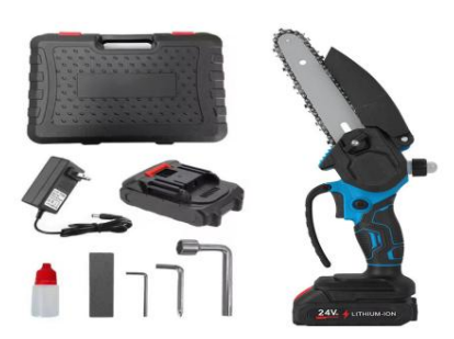 10/bax-Mini fierastrau electric fara fir, cu lant 6 inch si 2 acumulatori 2000mah, 48V