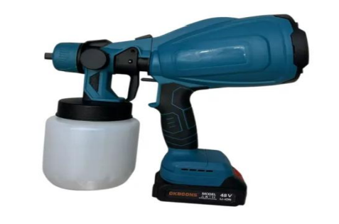 8/bax-Pistol de vopsit electric fara cablu, portabil, pentru gospodarie, Makita 18V, acoperire de otel pentru mobilier, aerograf, cu 2x baterii, capacitate 800 ML