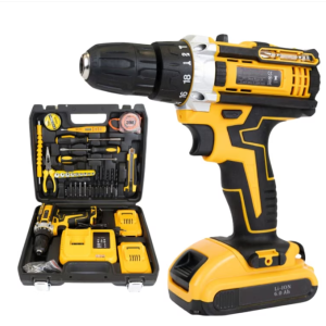 10/bax-Masina De Gaurit Si Insurubat EMATTERIO® Cu Percutie, Autofiletanta, 30 Accesorii, 2 Acumulatori, 48V 8.0 Ah, 500W, Statie Incarcare, Valiza Transport, Design Modern, Galben/Negru