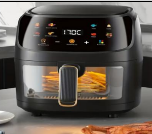 4/bax-Friteuză cu aer cald SILVER LOVE, 8 L, 2400W, afișaj digital, cos transparent