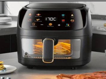 4/bax-Friteuză cu aer cald SILVER LOVE, 8 L, 2400W, afișaj digital, cos transparent