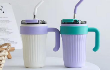 36/bax-1 buc pahar izolat in vid 29 oz/860 ml sticla de apa sport de mare capacitate Pro ulcior izolat cu perete dublu din otel inoxidabil cu doua cai capac cana de calatorie cu maner detasabi