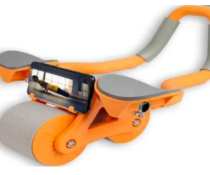 12/bax-Aparat fitness, Sundiguer, multifunctional pentru abdomen, 2 role cu autorevers, anti-alunecare, tip sanie, cu timer detasabil, Wireless, Gri