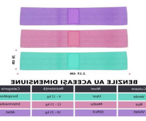 110/bax-Set 3 extensoare elastice DAMUR pentru fitness, tonifiere muschi, 3 nivele intensitate