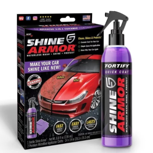 Kit Ceara Lichida, Ceramica, Shine Armor, Efect Hidrofob, 236ml pentru masina, scuter, bicicleta
