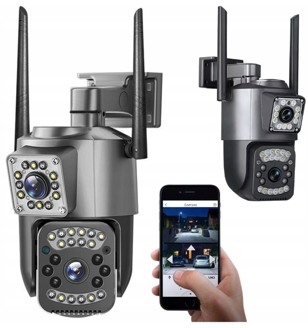 30/bax-Camera supraveghere exterior, WiFi 6MP, Dual Lens, rotativa 355°, detectare miscare si fata, Night Vision Color/IR, audio bidirectional, IP66, slot MicroSD, culoare negru - imagine 2