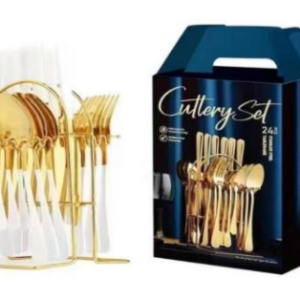 12/bax-Set tacamuri 24 piese, PHIKER, otel inoxidabil, finisaj lucios, rezistent la rugina