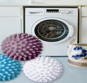 72/bax-Set bile de spalare anti-sifonare, 6 bucati (2 albe + 2 roz + 2 albastre), PVC, accesorii masina de spalat rufe