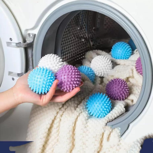 72/bax-Set bile de spalare anti-sifonare, 6 bucati (2 albe + 2 roz + 2 albastre), PVC, accesorii masina de spalat rufe - imagine 3