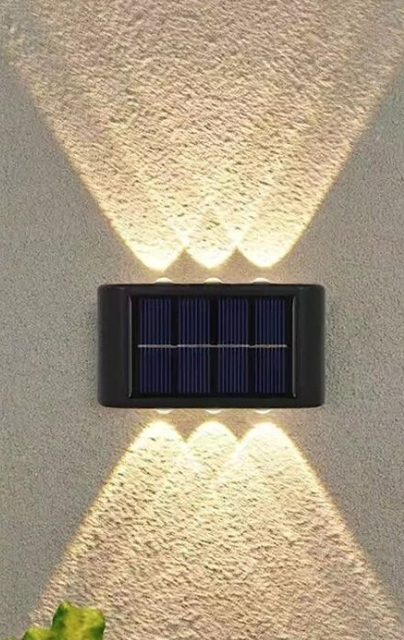 200/bax-Set 4 lampi solare de perete YF 801 cu 6 Leduri IP65