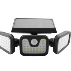 40/bax-Lampa Solara Pentru Exterior, Faintec, Cu 74 De LED Cu Putere Mare De Iluminare, 3 Intensitati De Functionare, 3 Capete Reglabile, Negru