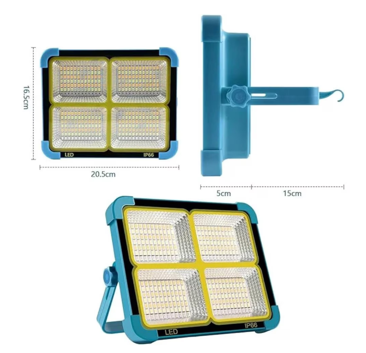 30/bax-Lampa solara portabila, VICTINY® camping, pescuit, 288 led, lumina neutra/rece/calda / rosu/ albastru / power bank - imagine 2