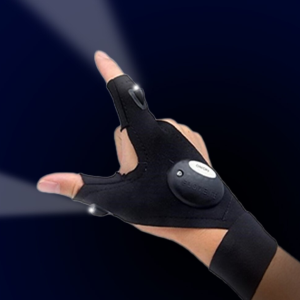 200/bax-Set x 2 manusi cu lanterne LED incorporate, rezistente la apa, marime universala