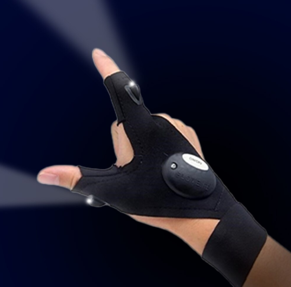 200/bax-Set x 2 manusi cu lanterne LED incorporate, rezistente la apa, marime universala