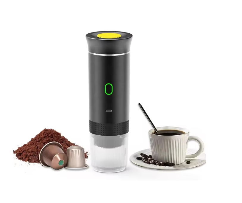 25/bax-Cafetiera portabila fara fir Planet Tech 3 in 1, 20 de bare, compatibil cu capsule Nespresso, Dolce Gusto, cafea macinata, negru