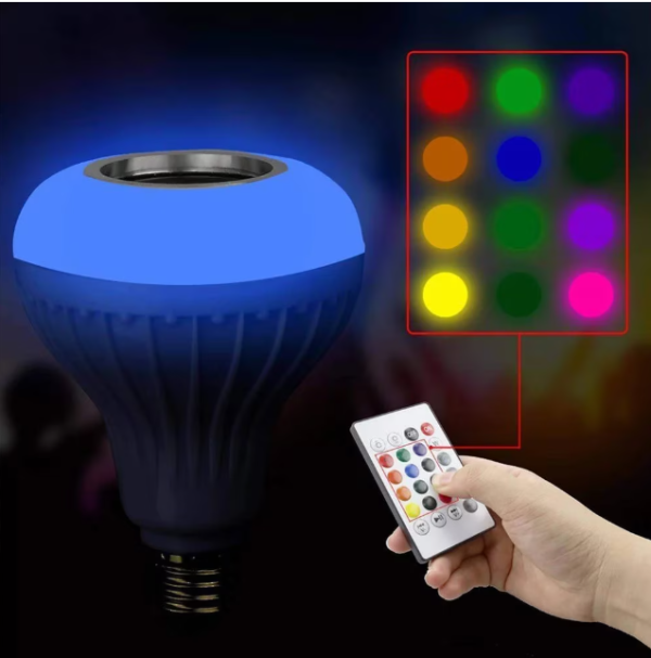 100/bax-Bec Bluetooth colorat E27 cu sincronizare muzicala, wireless, cu control prin aplicatie