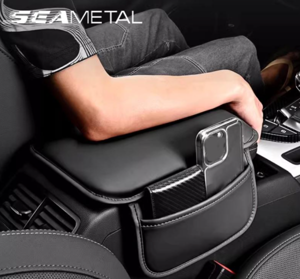 36/bax-SEAMETAL Cotieră Auto Pernă Suport Cot Universal Piele PU Cotieră Pad Cutie cu 2 Buzunare de Depozitare