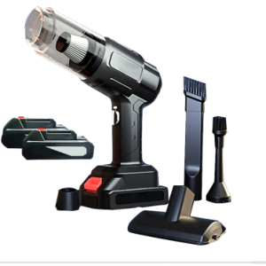 20/bax-Aspirator de Mana Profesional SUPER TRENDS®, cu Acumulator, Puternic si Usor, Putere 150W, Acumulator 18.5V 1.3Ah, 6 Accesorii, Aspirare Uscata, Suflare, Vacuum pentru Casa si Masina, Negru