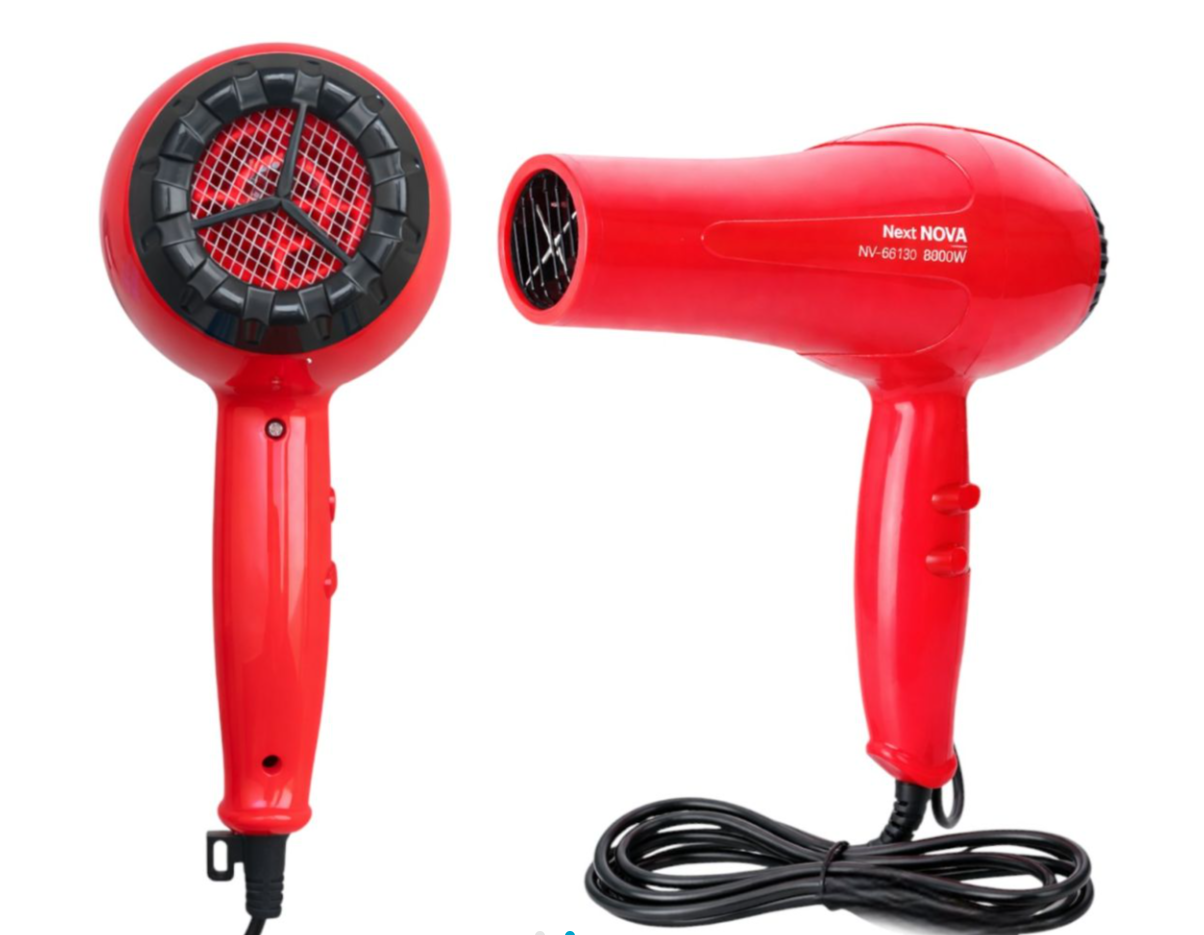 40/bax Uscător de Păr 1800W, cu 2 Trepte de Viteză și Temperatură, 20x22cm cu Cutie, Culoare Roșie - imagine 2