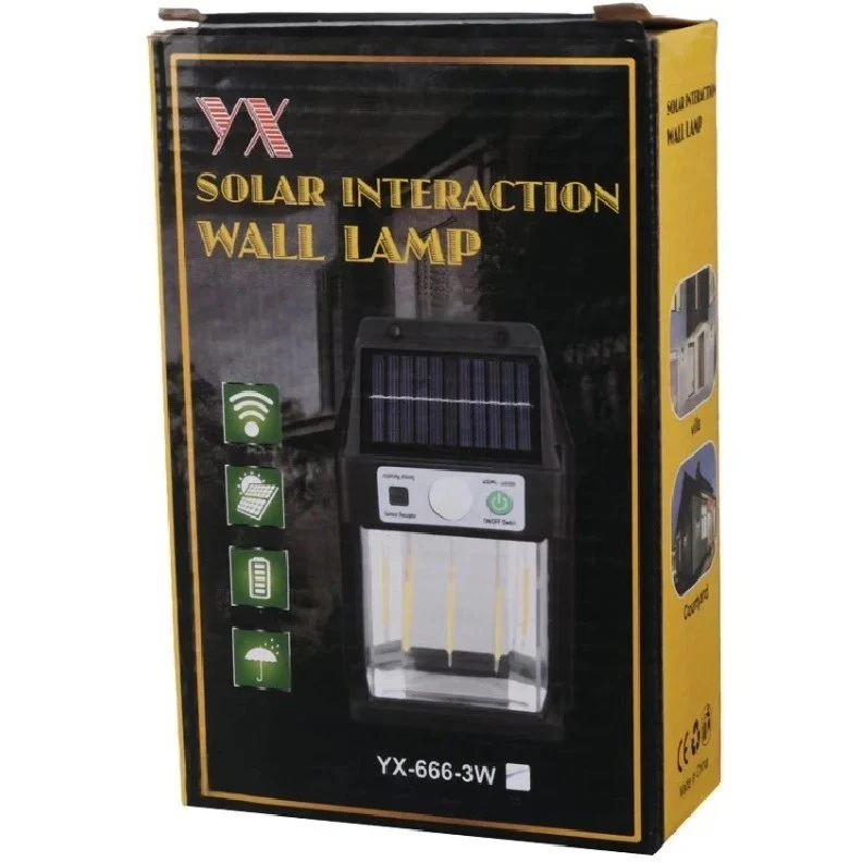 100/bax - Lampa Solara de Perete 3W cu Senzor 600 LM - imagine 5