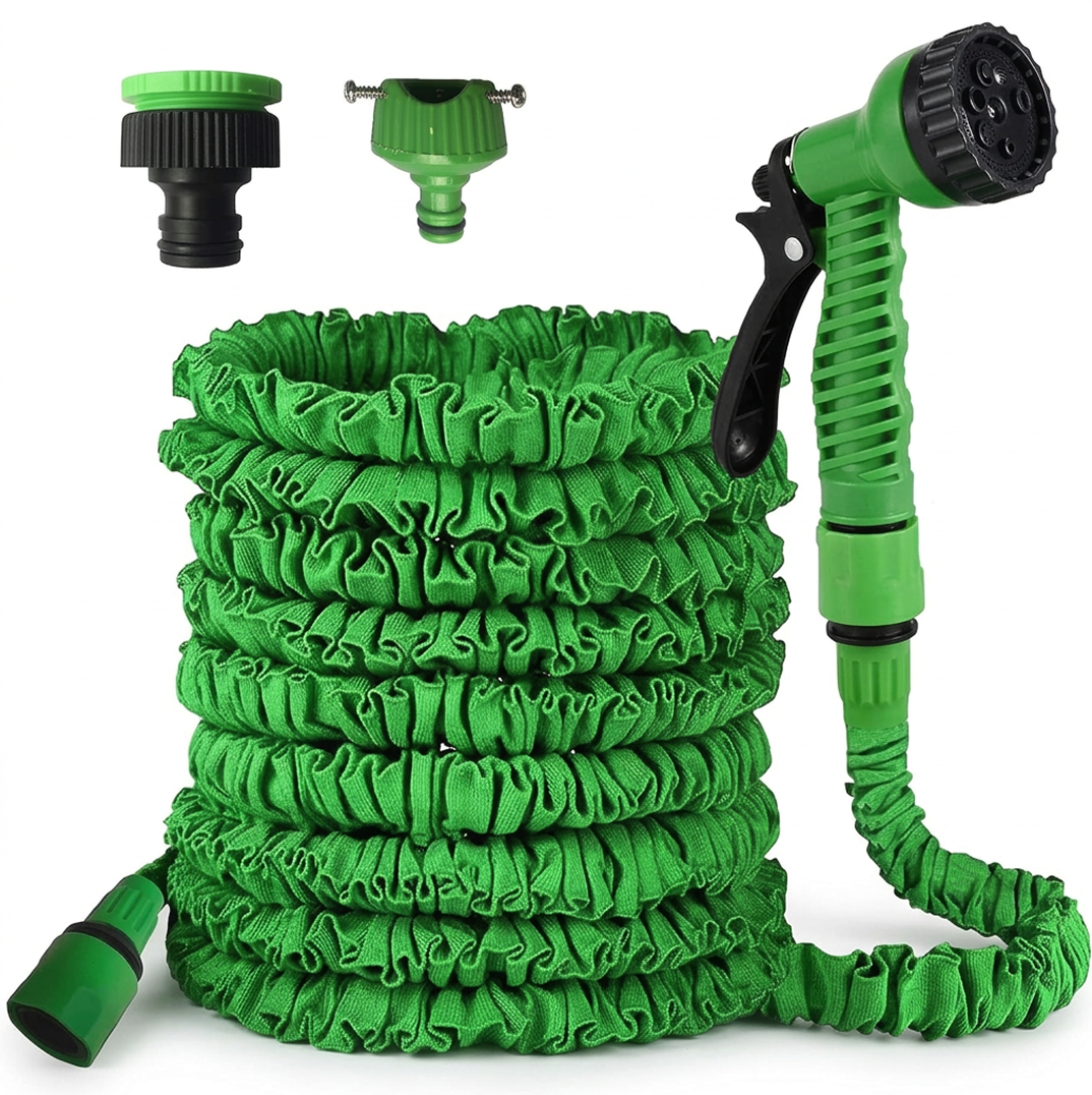 Furtun Extensibil Gradina 60m | 3X Expandabil | Pistol 7 Functii | Usor si Rezistent | Verde - imagine 2