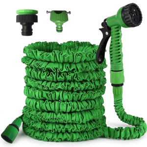 Furtun Extensibil Gradina 30m | 3X Expandabil | Pistol 7 Functii | Usor si Rezistent | Verde